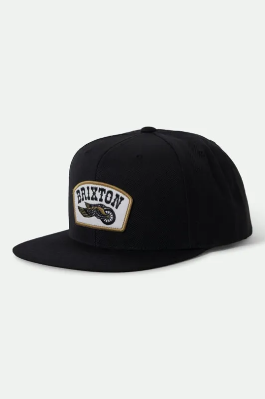 Brixton Roller Snapback - BLACK sold by Sun Diego Boardshops