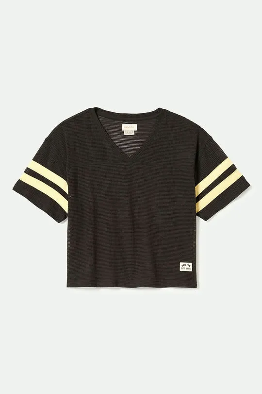 Brixton Varsity Football Mesh T-Shirt - WASHED BLACK sold by Sun Diego Boardshops