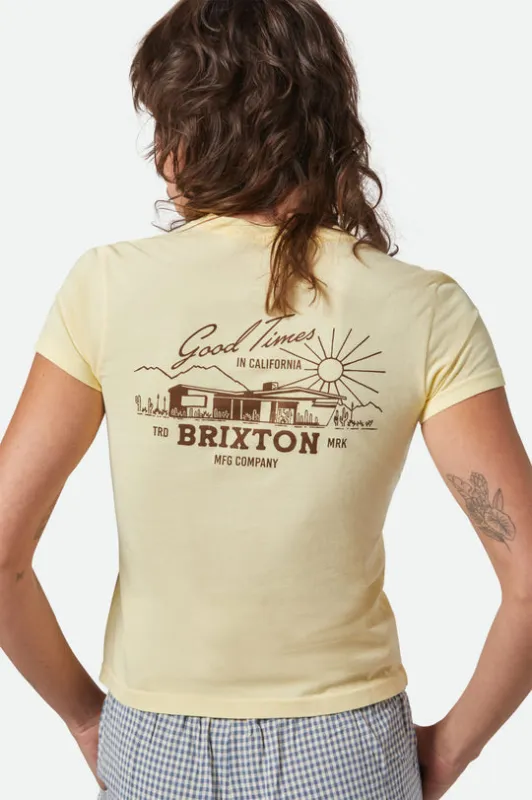 Brixton Good Times Fitted Crew T-Shirt - PANNA COTTA sold by Sun Diego Boardshops