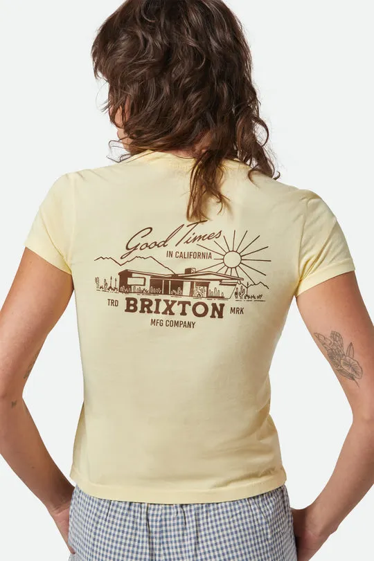 Brixton Good Times Fitted Crew T-Shirt - PANNA COTTA sold by Sun Diego Boardshops