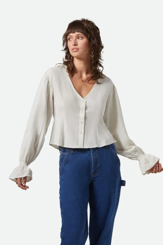 Brixton The Meadow Blouse - OFF WHITE sold by Sun Diego Boardshops