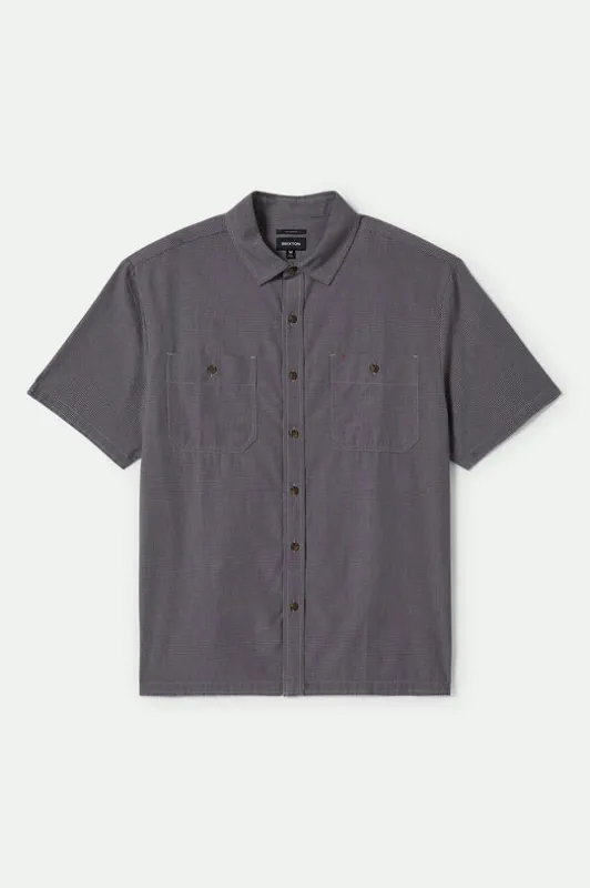 Brixton CRU Micro Plaid Relaxed S/S Shirt - WASHED NAVY sold by Sun Diego Boardshops