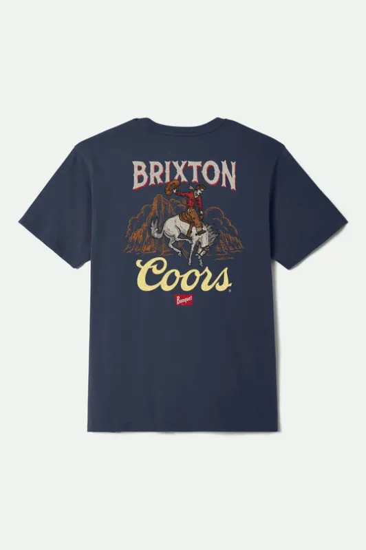 Brixton Coors Omaha S/S Standard T-Shirt - NAVY sold by Sun Diego Boardshops