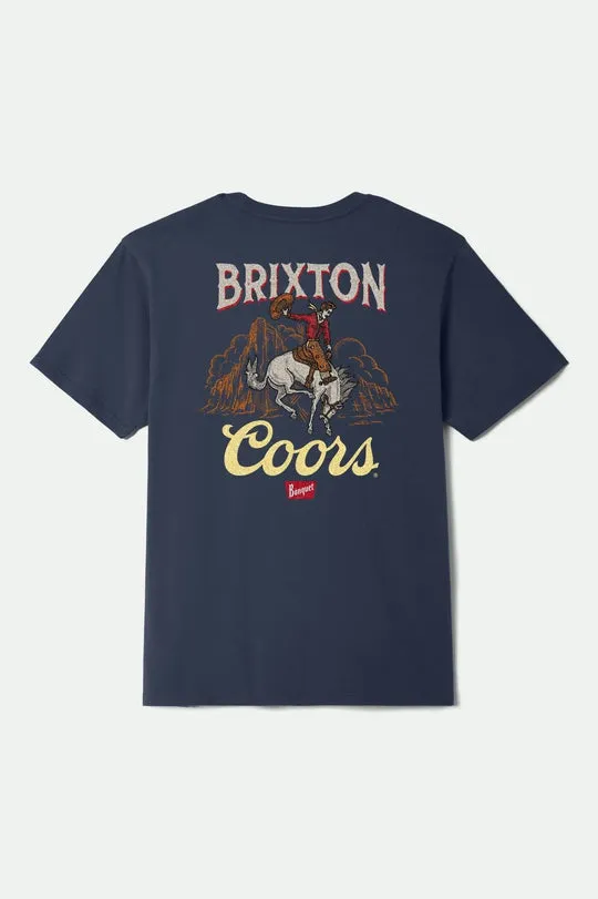 Brixton Coors Omaha S/S Standard T-Shirt - NAVY sold by Sun Diego Boardshops