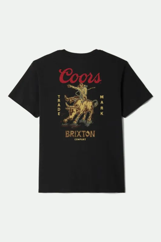 Brixton Coors Bound S/S Standard T-Shirt - BLACK sold by Sun Diego Boardshops