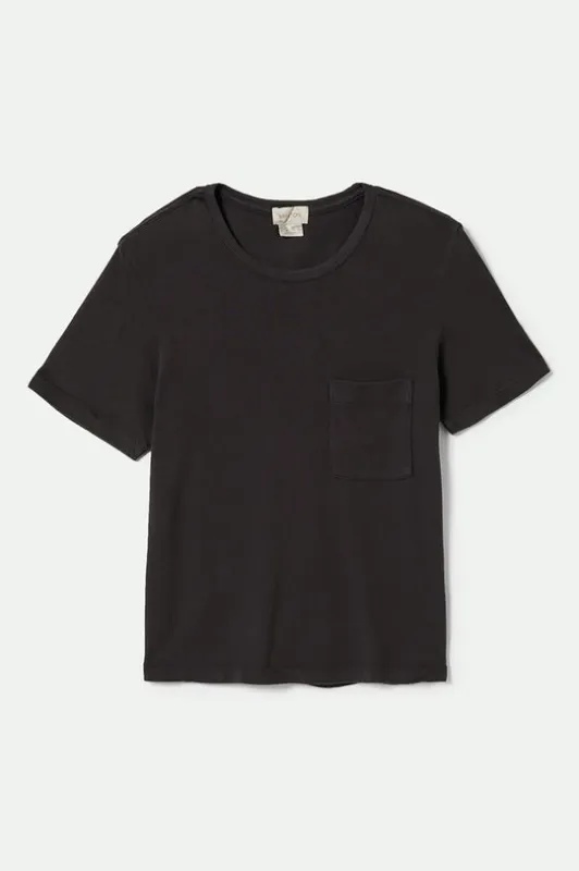 Brixton Carefree Organic Garment Dye Perfect T-Shirt - BLACK sold by Sun Diego Boardshops