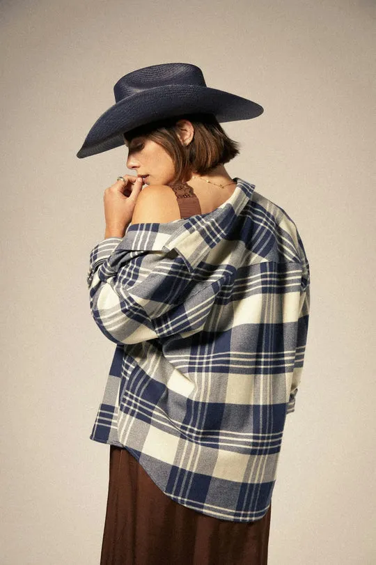 Brixton Bowery Women's Classic L/S Flannel - AZURE BLUE/WHITECAP sold by Sun Diego Boardshops product image thumbnail 3