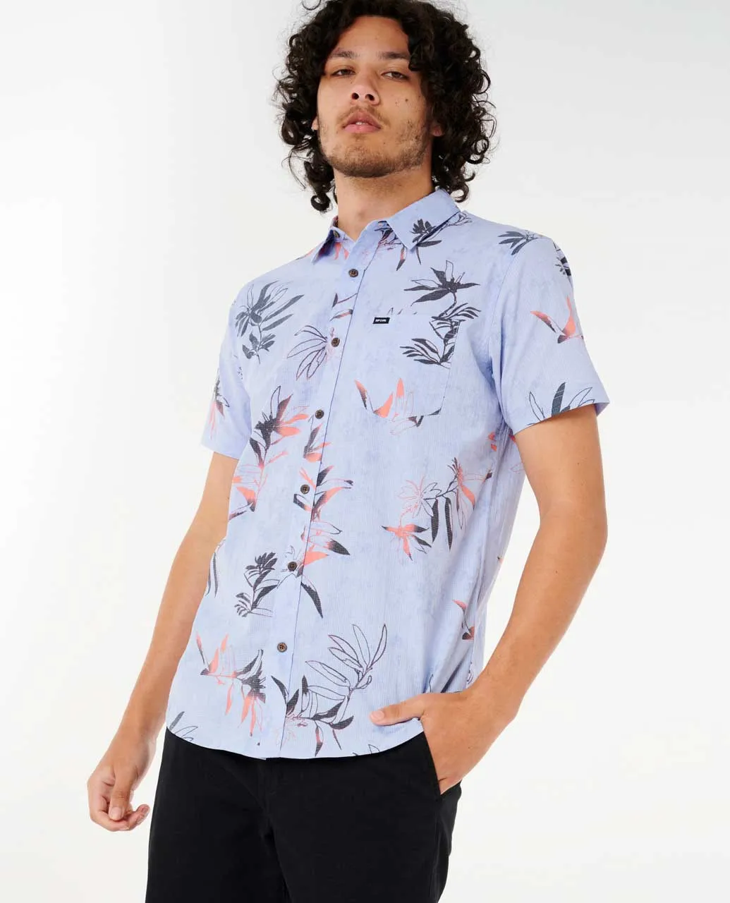 Rip Curl Heritage Floral Short Sleeve Shirt - Ice Blue sold by Sun Diego Boardshops