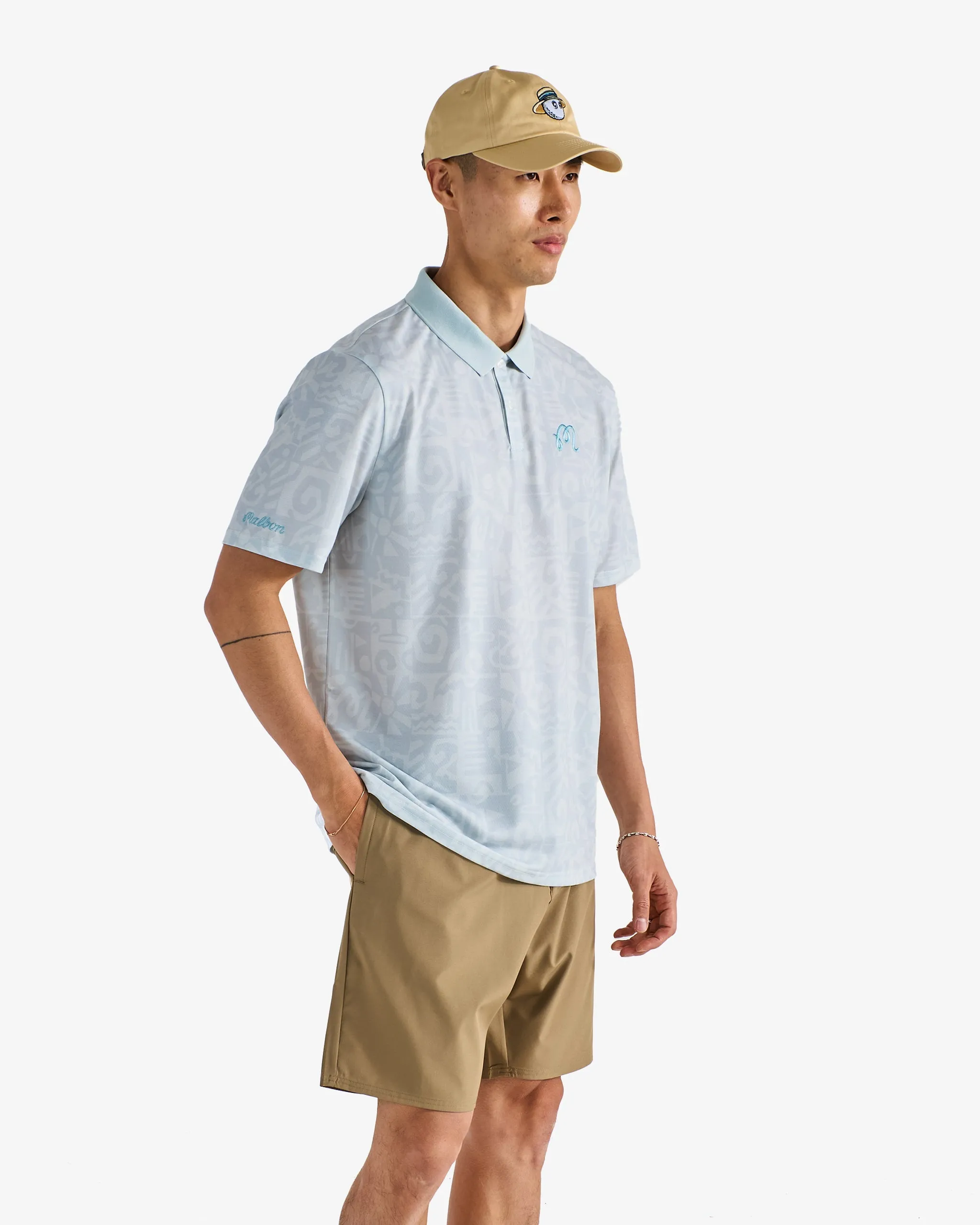 Malbon Mezzo Performance Pique Printed Polo - Silver sold by Sun Diego Boardshops product image thumbnail 5