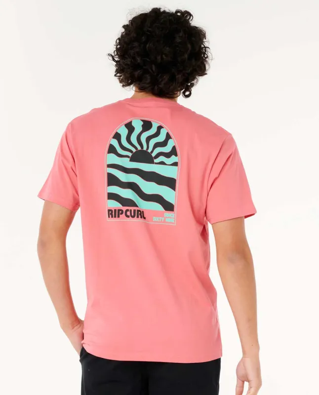 Rip Curl Surf Revival Sunsets Tee - Watermelon sold by Sun Diego Boardshops