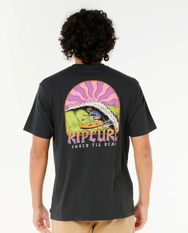 Rip Curl Shred Til Tee - Washed Black sold by Sun Diego Boardshops