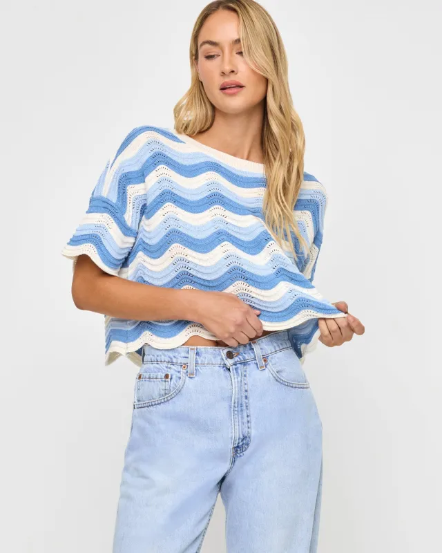 L Space Make Waves Sweater - Blue sold by Sun Diego Boardshops