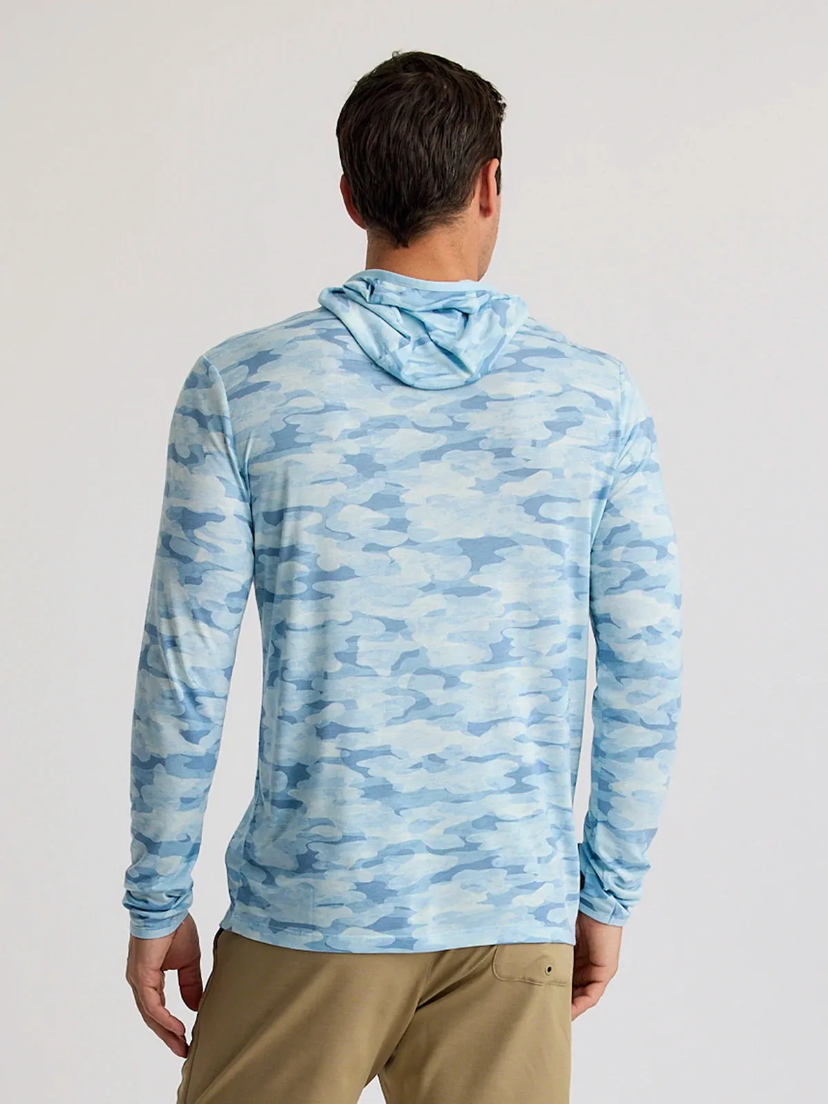 Free Fly Men'S Bamboo Lightweight Hoodie - Seasmoke Camo - Surf Blue sold by Sun Diego Boardshops product image thumbnail 2