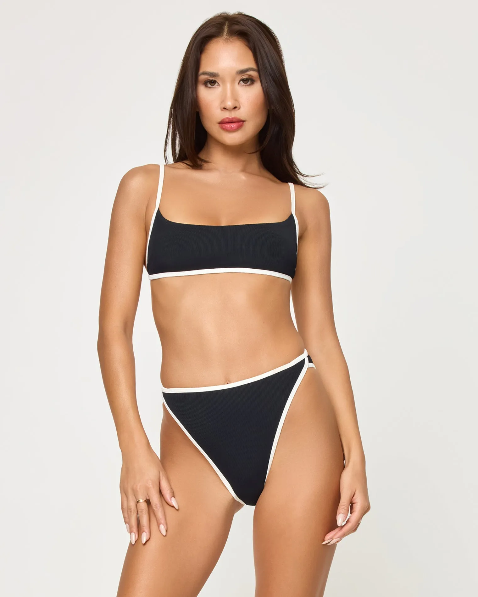 L Space Kourt Bikini Top - Black/Cream sold by Sun Diego Boardshops