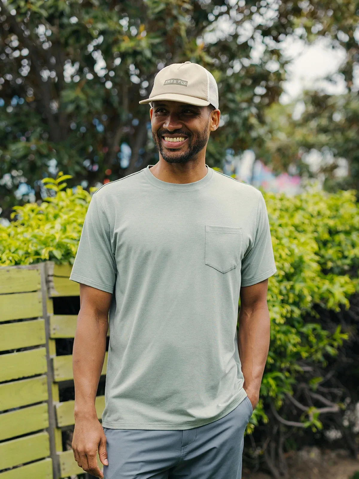 Free Fly Men'S Bamboo Flex Pocket Tee - Heather Aspen Grey sold by Sun Diego Boardshops product image thumbnail 3