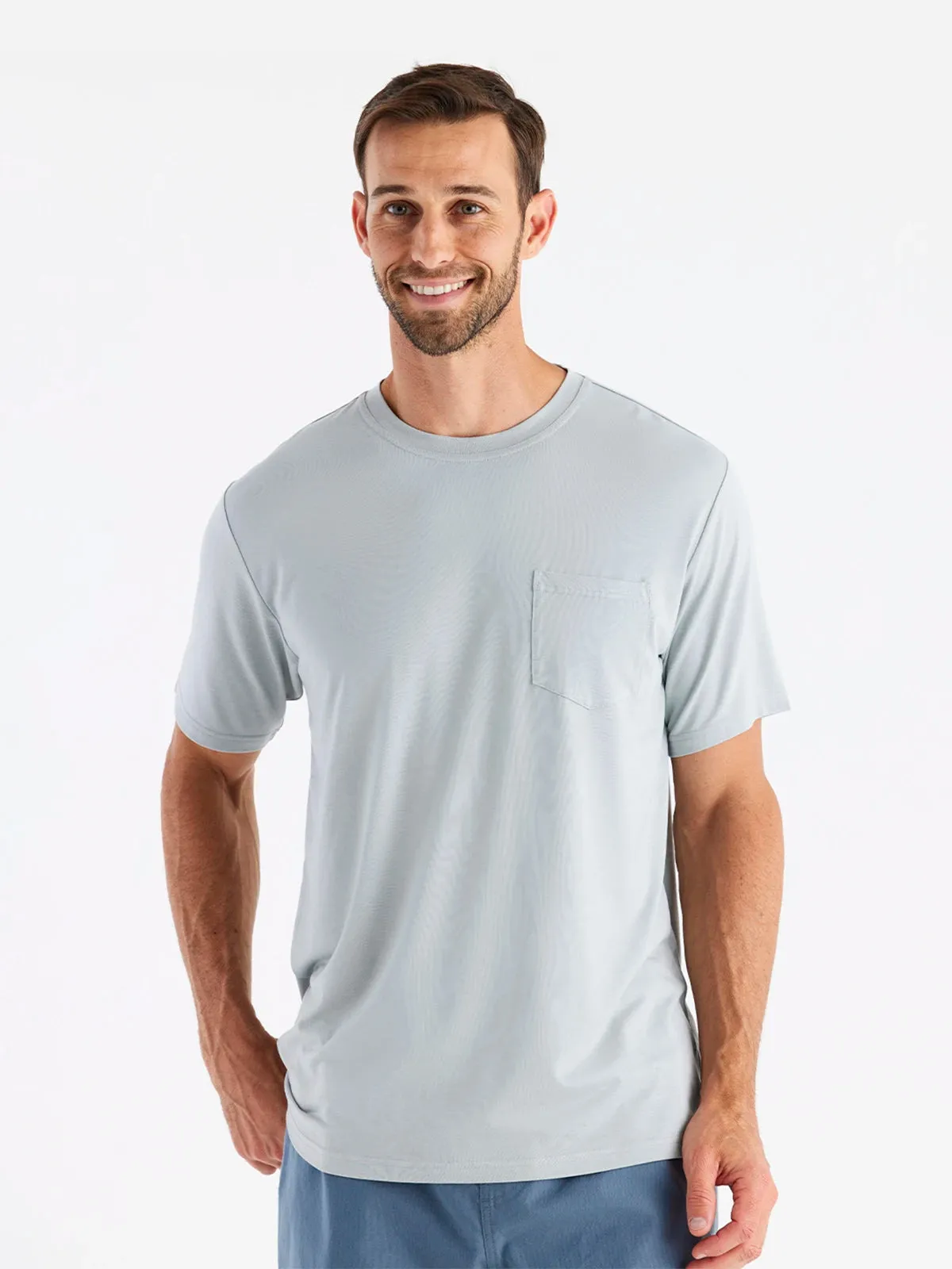 Free Fly Men'S Bamboo Flex Pocket Tee - Heather Aspen Grey sold by Sun Diego Boardshops
