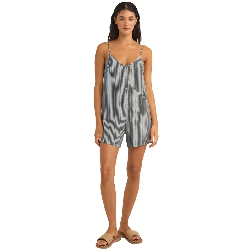 Rhythm Valley Stripe Romper - Blue made by Rhythm.