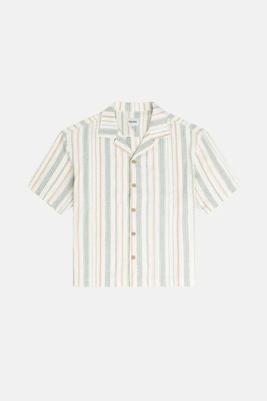 Rhythm Relaxed Stripe Short Sleeve Shirt - Olive sold by Sun Diego Boardshops