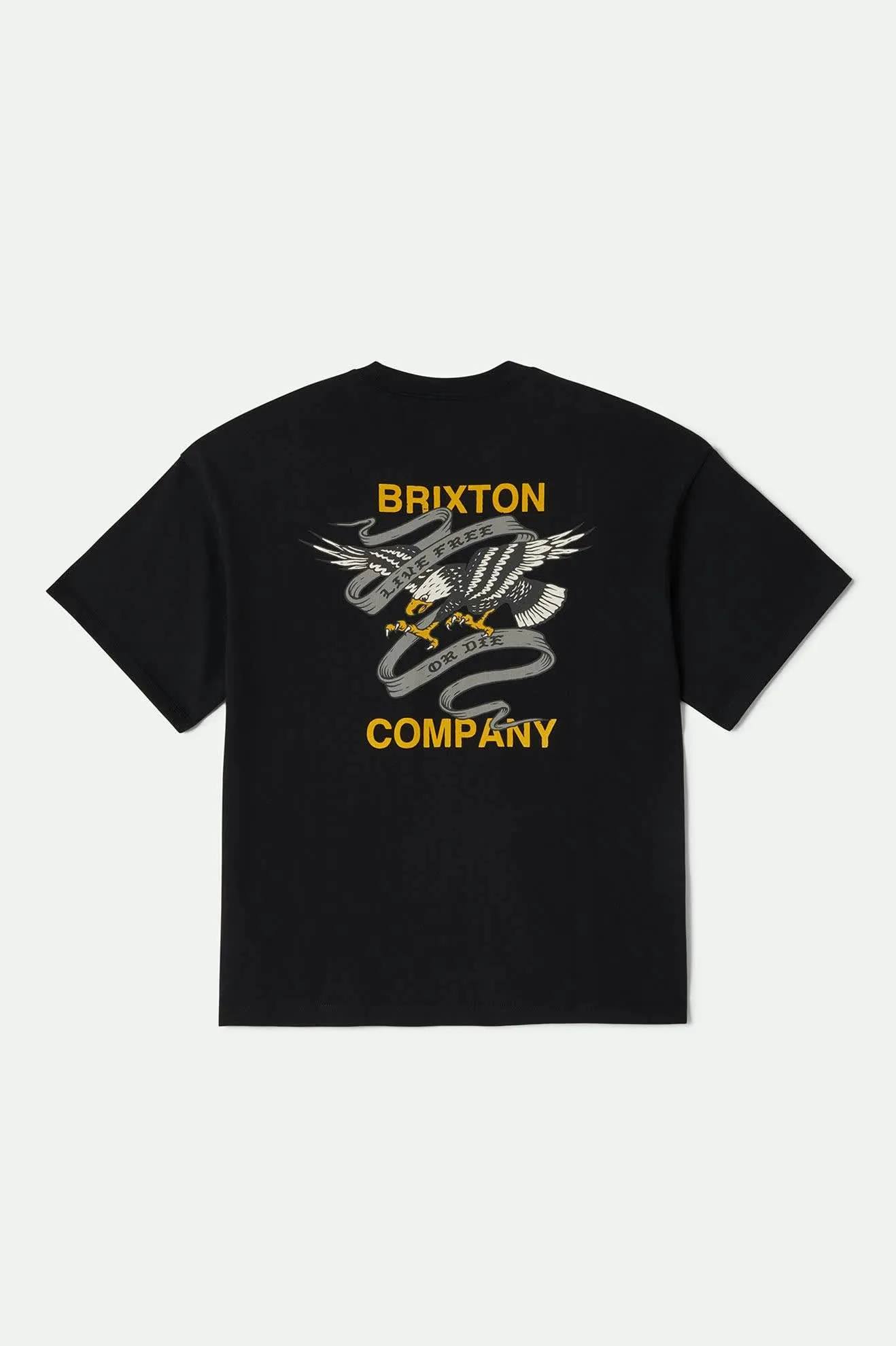 Brixton Live Free Heavyweight Relaxed T-Shirt - Black Classic Wash sold by Sun Diego Boardshops