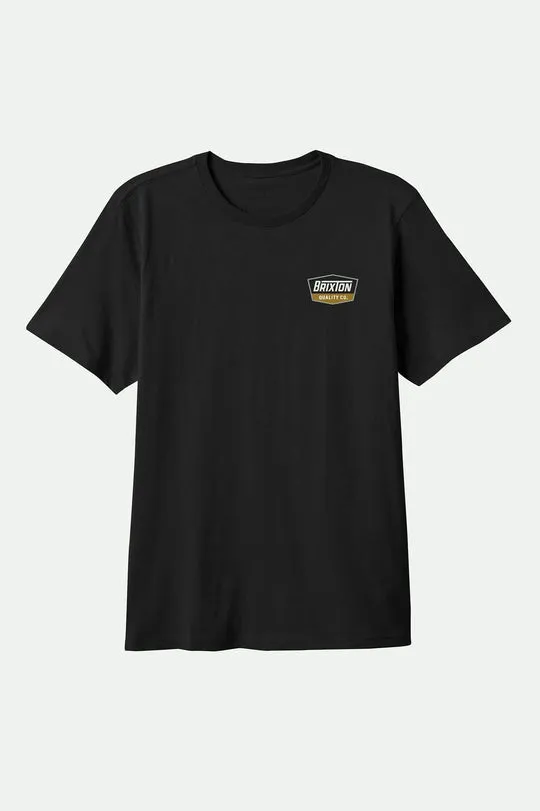Brixton Regal Short Sleeve Standard T-Shirt - Black/Off White/Metal Bronze sold by Sun Diego Boardshops product image thumbnail 2