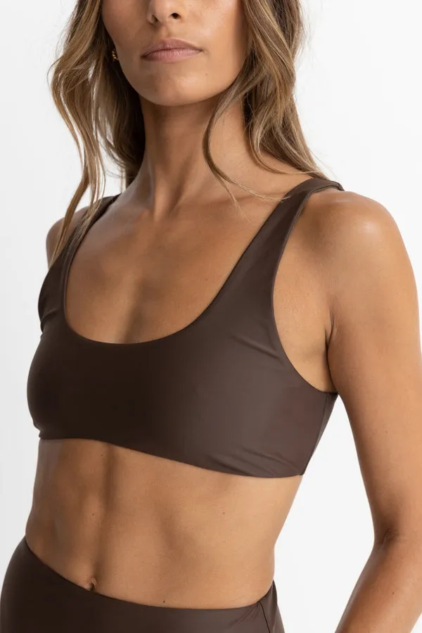 Rhythm Classic Crop Top - Chocolate sold by Sun Diego Boardshops