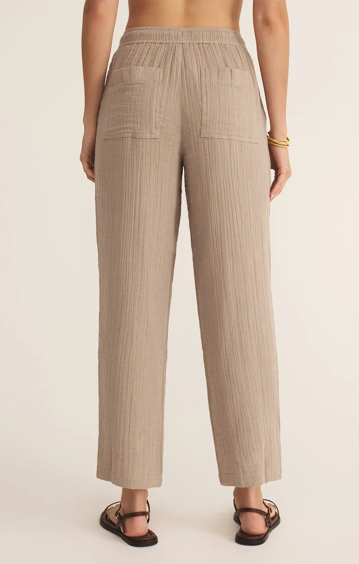 Z-Supply Plaza Airy Gauze Ankle Pant - Iced Coffee sold by Sun Diego Boardshops product image thumbnail 2