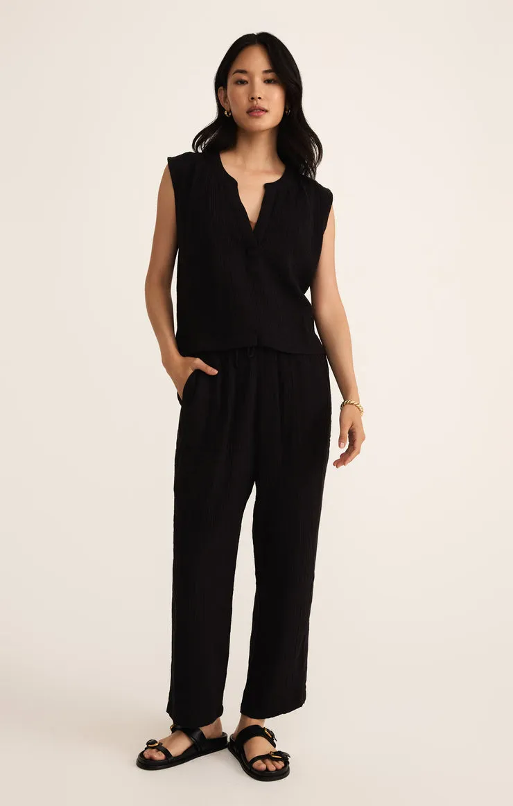 Z-Supply Plaza Airy Gauze Ankle Pant - Black sold by Sun Diego Boardshops product image thumbnail 3