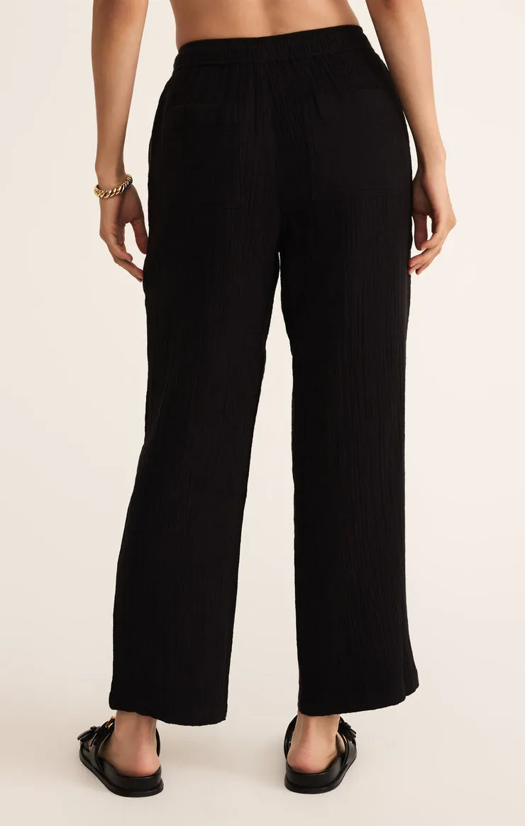 Z-Supply Plaza Airy Gauze Ankle Pant - Black sold by Sun Diego Boardshops product image thumbnail 2