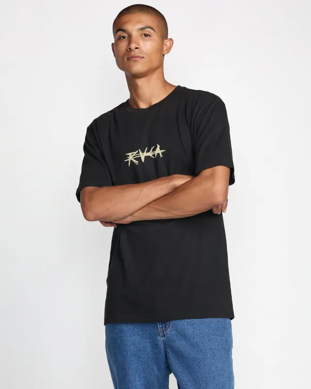 RVCA Crossed Palms Short Sleeve Tee - Pirate Black made by RVCA