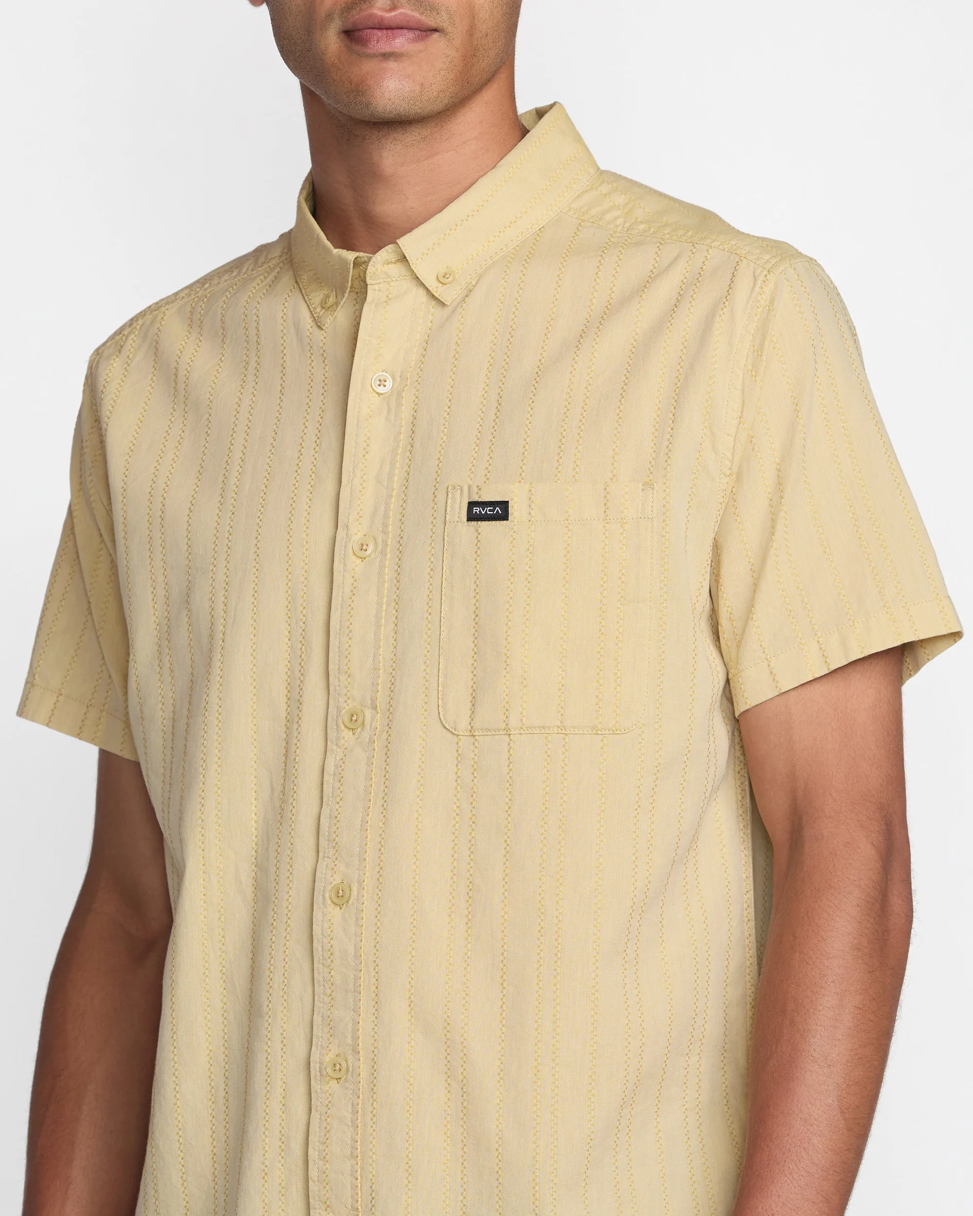 RVCA That'Ll Do Stripe Short Sleeve Shirt - Natural sold by Sun Diego Boardshops product image thumbnail 3