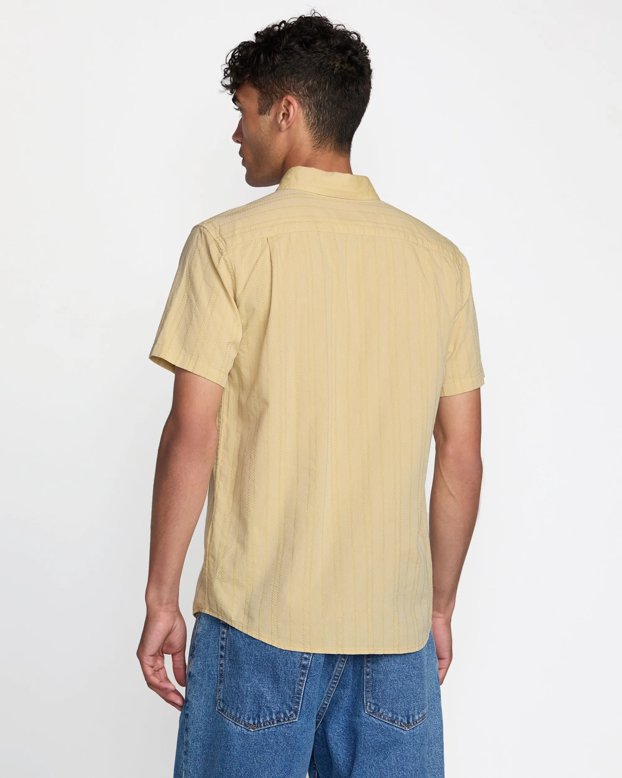 RVCA That'Ll Do Stripe Short Sleeve Shirt - Natural sold by Sun Diego Boardshops product image thumbnail 2