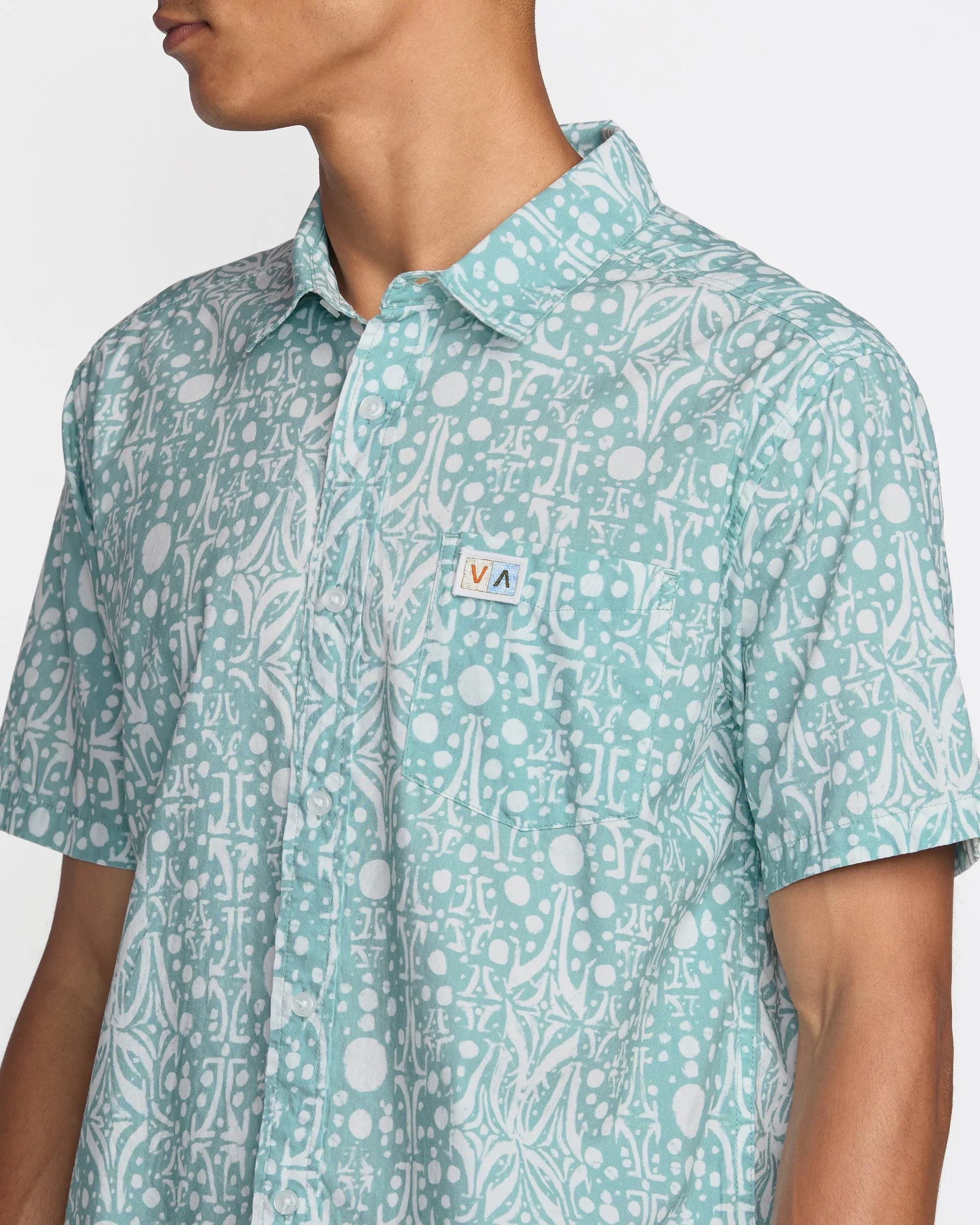 RVCA Jacobs Archive Print Short Sleeve Shirt - Blue Haze sold by Sun Diego Boardshops product image thumbnail 4