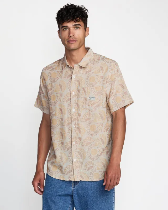 RVCA Jacobs Archive Print Short Sleeve Shirt - Blue Haze sold by Sun Diego Boardshops