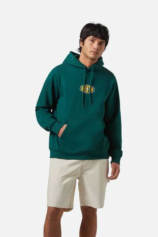 Brixton Largo Hoodie - Deep Emerald sold by Sun Diego Boardshops