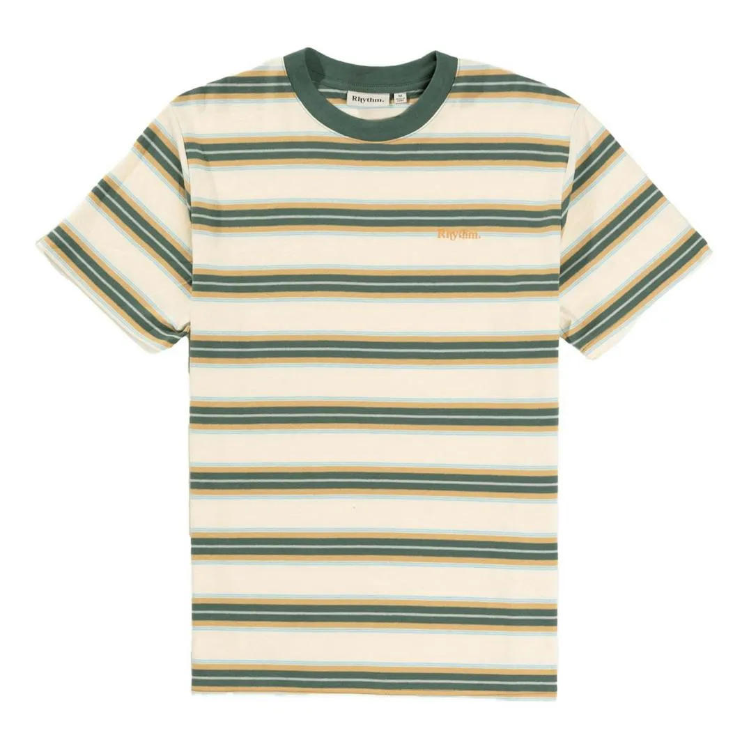 Rhythm Everyday Stripe Short Sleeve T-Shirt - Vintage Green sold by Sun Diego Boardshops