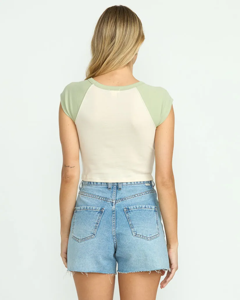 Billabong Paradise Short Sleeve Raglan Tee - Pistachio Gfm0 sold by Sun Diego Boardshops product image thumbnail 3
