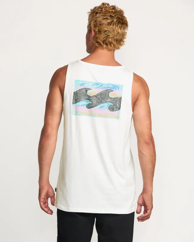 Billabong Crayon Wave Premium Tank - Off White sold by Sun Diego Boardshops