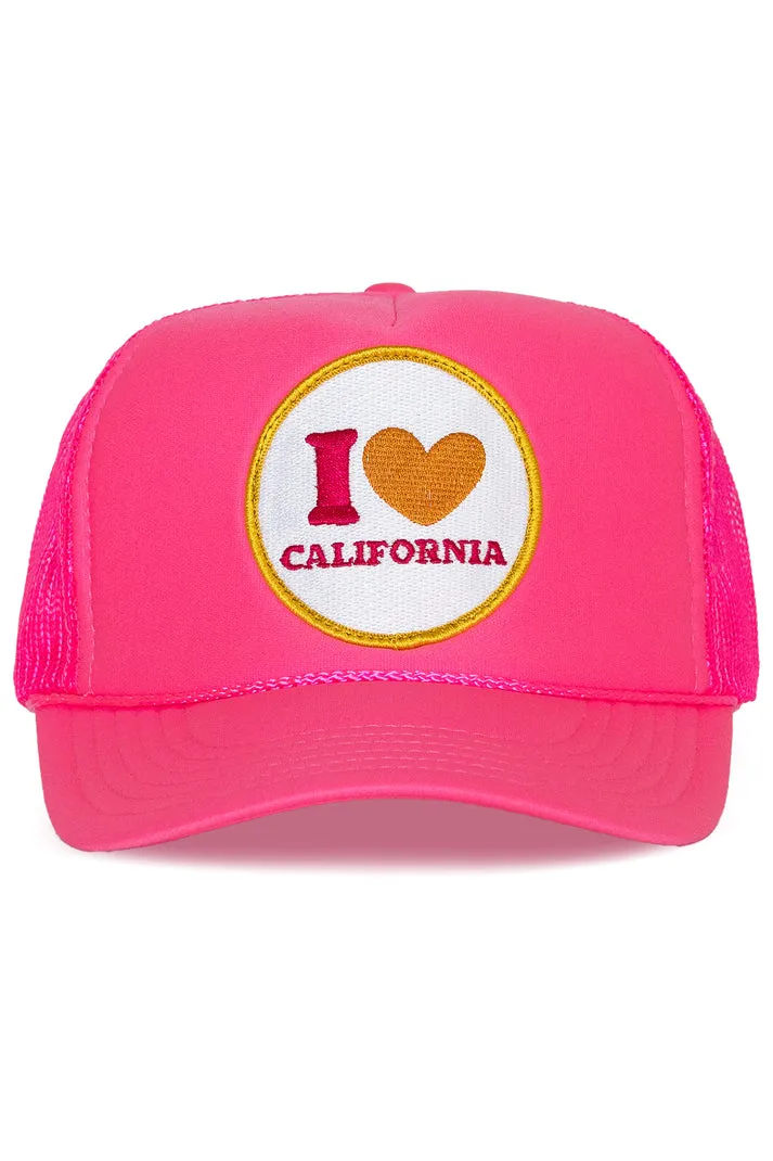 That Friday Feeling I Love California Trucker Hat - Pink sold by Sun Diego Boardshops