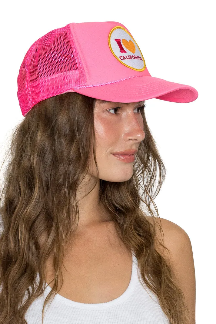 That Friday Feeling I Love California Trucker Hat - Pink sold by Sun Diego Boardshops product image thumbnail 3