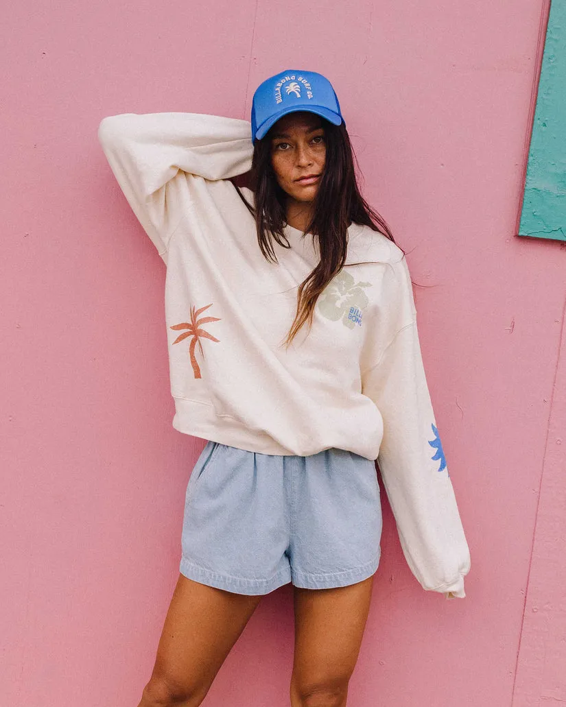 Billabong Water Signs Kendal Crewneck Sweatshirt - White Cap sold by Sun Diego Boardshops