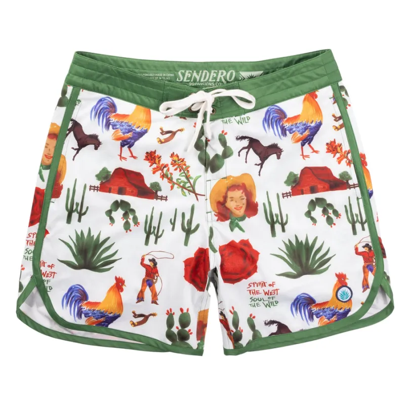 Sendero Point Bar Boardshorts - Cowboy Surreal sold by Sun Diego Boardshops