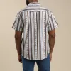Sendero Serape Pearl Snap Short Sleeve - Sky/Brown sold by Sun Diego Boardshops