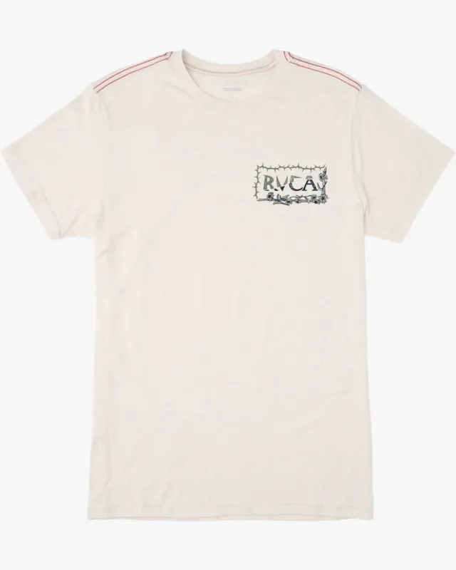 Rvca Sharp Split Short Sleeve T-Shirt - Antique White sold by Sun Diego Boardshops