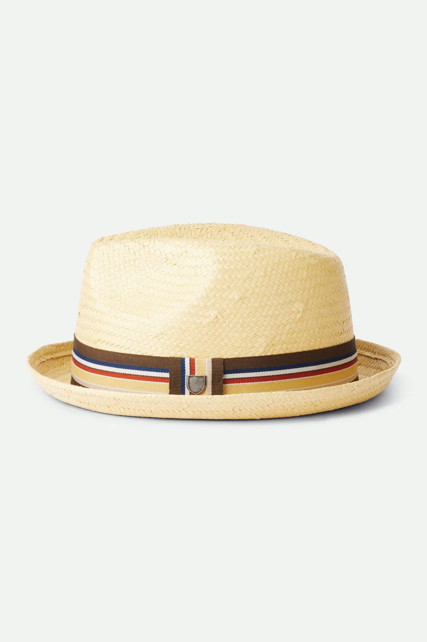 Castor Straw Fedora - Tan sold by Sun Diego Boardshops product image thumbnail 3