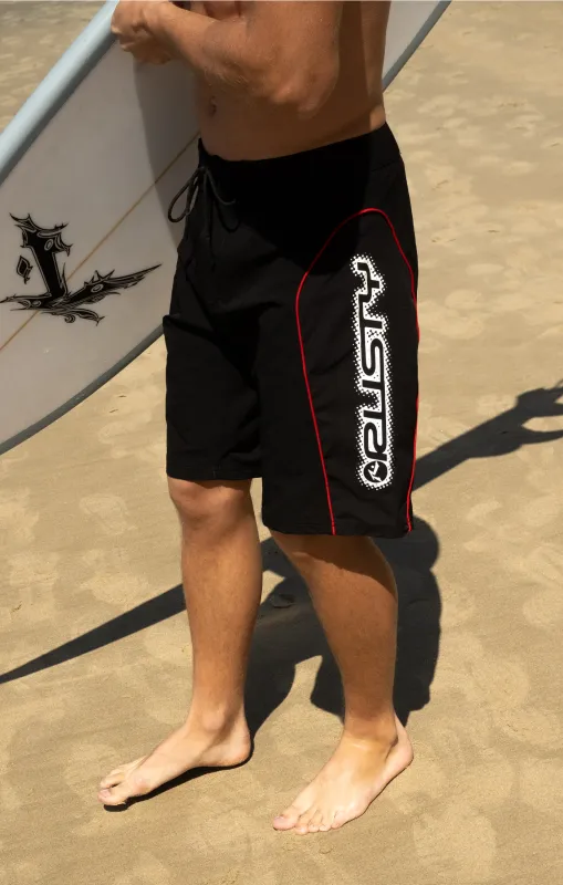 Rusty Piping Spice Fixed Boardshort - Black Blk made by Rusty