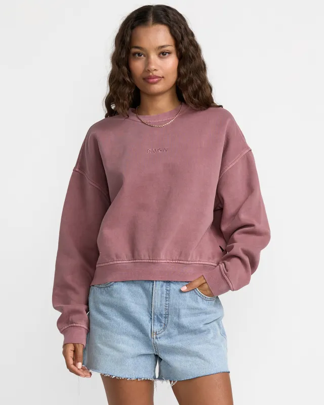 RVCA Forever Fleece Sweatshirt - Acid Brown sold by Sun Diego Boardshops