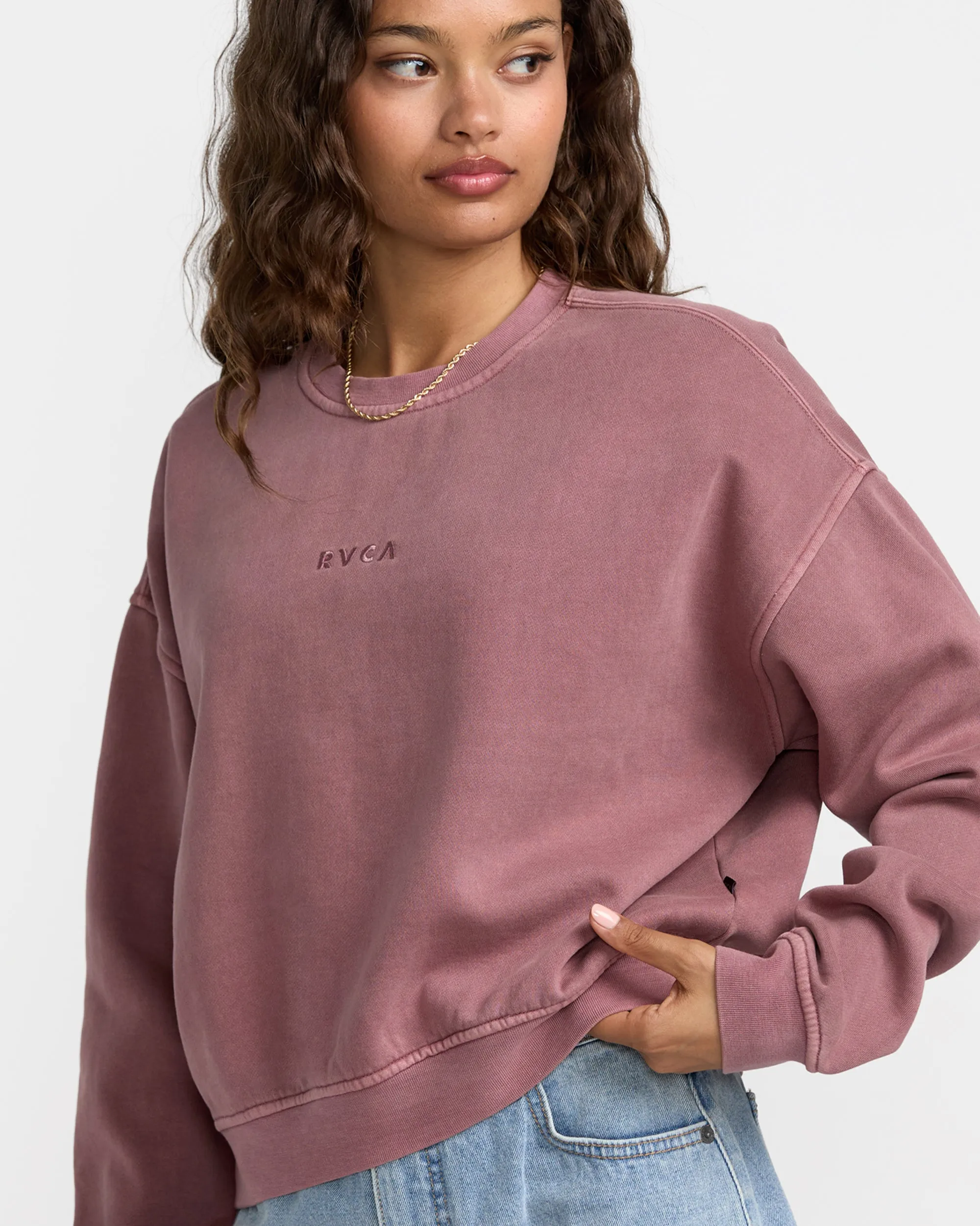 RVCA Forever Fleece Sweatshirt - Acid Brown sold by Sun Diego Boardshops product image thumbnail 3