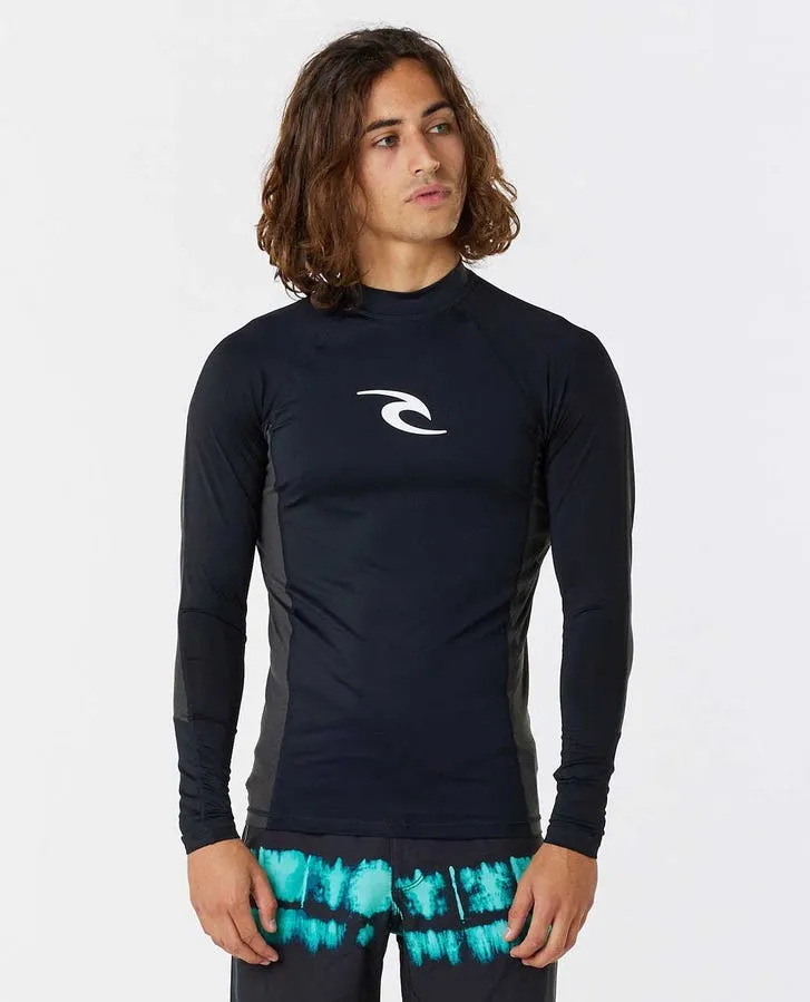 Rip Curl Waves Uv Long Sleeve Rash Guard - 0090 Black sold by Sun Diego Boardshops
