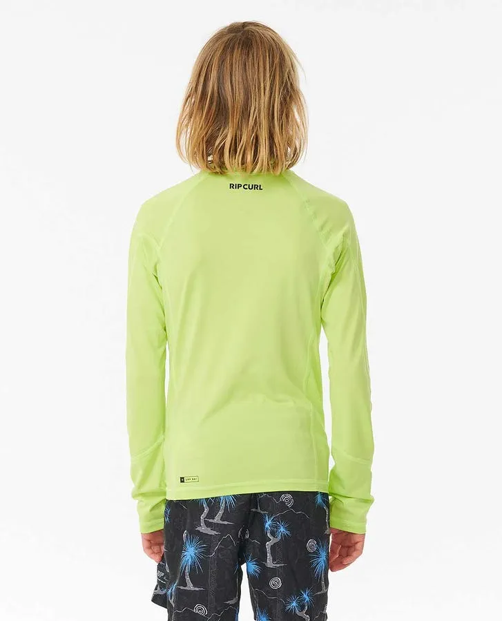 Rip Curl Brand Wave Uv Long Sleeve Rash Guard - Boys - Lime 4078 sold by Sun Diego Boardshops product image thumbnail 2