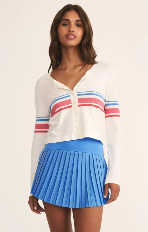 Z-Supply Studio Stripe Cropped Cardigan - White sold by Sun Diego Boardshops